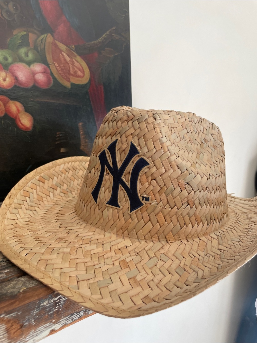 Rare Yankees Budweiser  straw promo cowboy hat. Size 7.5 new
